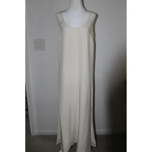 J. Crew 100% Silk Ivory Sleeveless Maxi Dress With Slits Women's Size 6 NWT